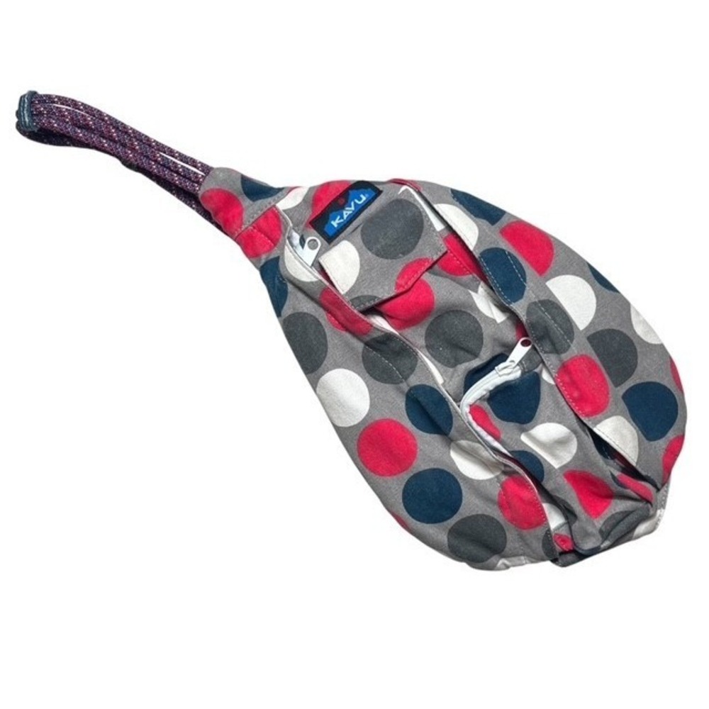 KAVU Rope Bag "Got Dots" Pattern 100% Cotton Crossbody/Sling Canvas Hiking-1810